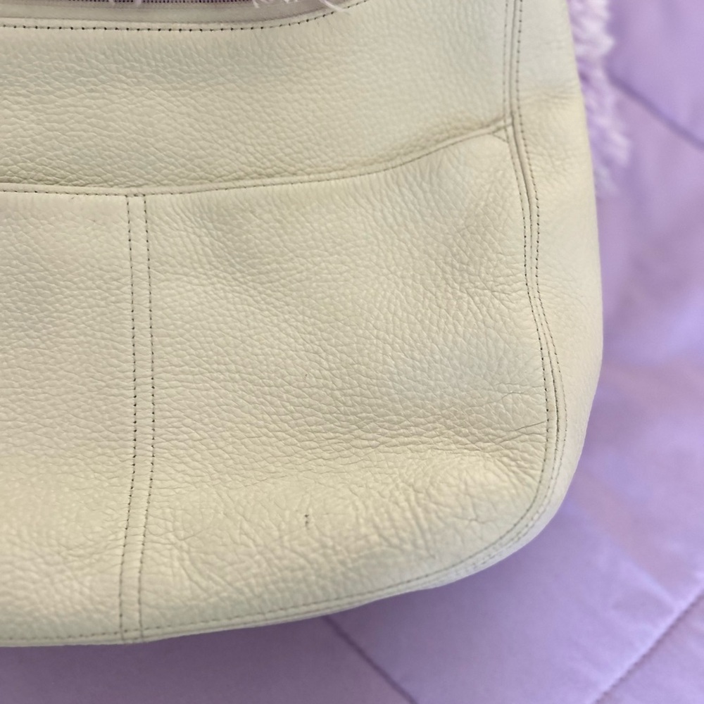Brighton Barbados Hobo Bag Purse Handbag Cream white Leather Bag - Picture 6 of 7